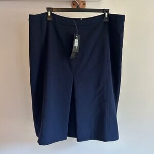 NWT Jones New York Navy Stretch‎ a-line knee length skirt 16